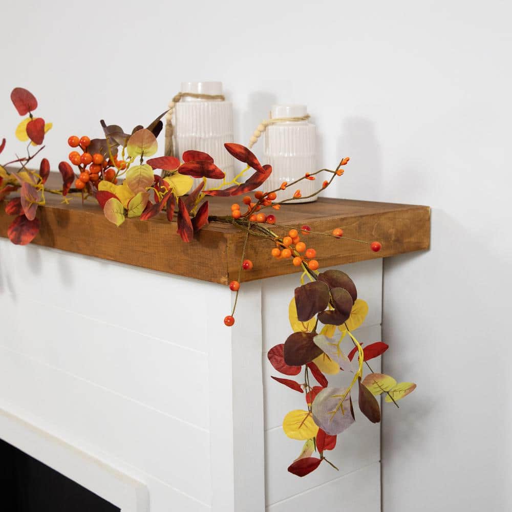 5 ft. x 8 in. Berries and Leaves Artificial Fall Harvest Garland Unlit - Hercitys