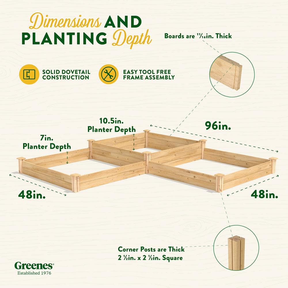 4 ft. x 12 ft. Two Tiers Original Cedar Raised Garden Bed - Hercitys