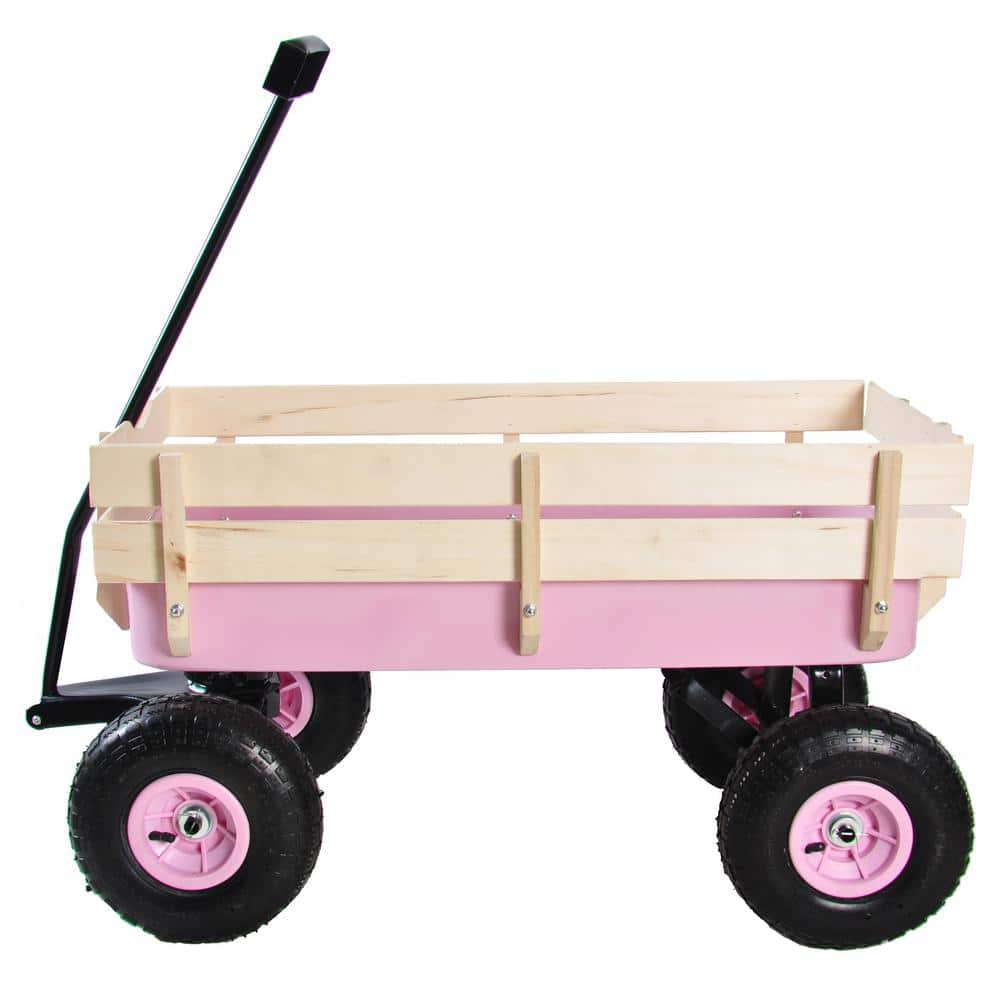 1.5 cu. ft. Steel Garden Cart, Black and Pink - Hercitys