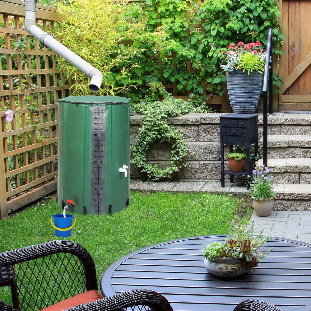 100 Gal. Rain Barrel Water Collection With Scale in Green - Hercitys