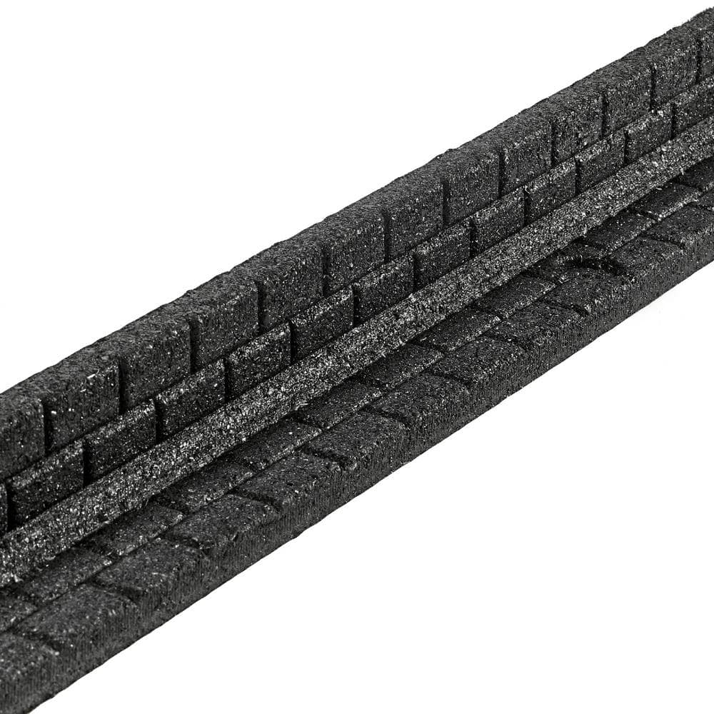 48 in. x 3 in. x 3 in. Black Brickface Rubber Landscape Edging - Hercitys