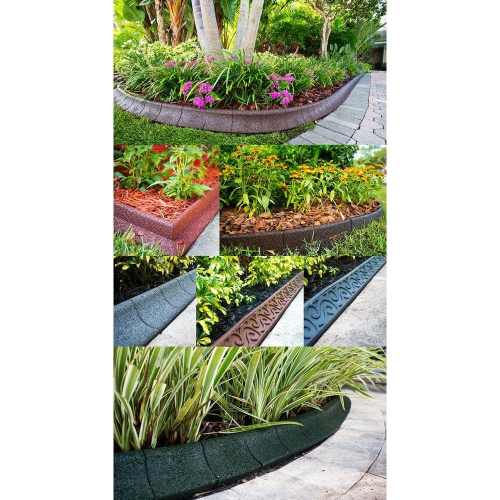 4 ft. Black Rubber Curb Landscape Edging (4-Pack) - Hercitys