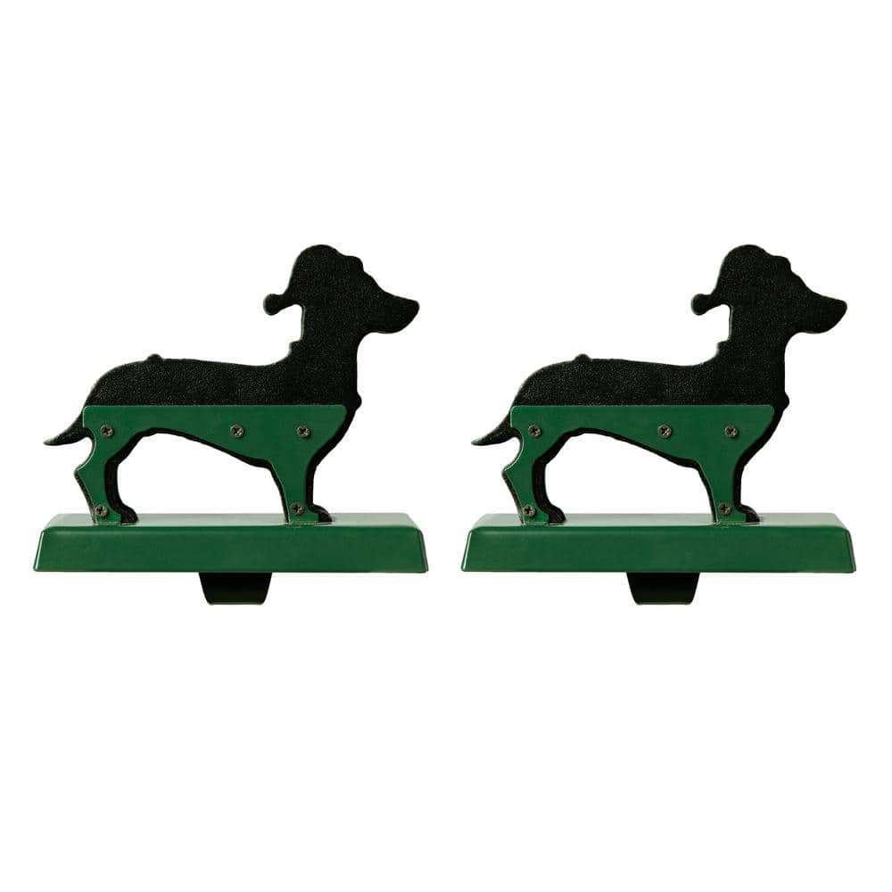 5.92 in. H Wooden/Metal Dachshund Stocking Holder (2-Pack) - Hercitys