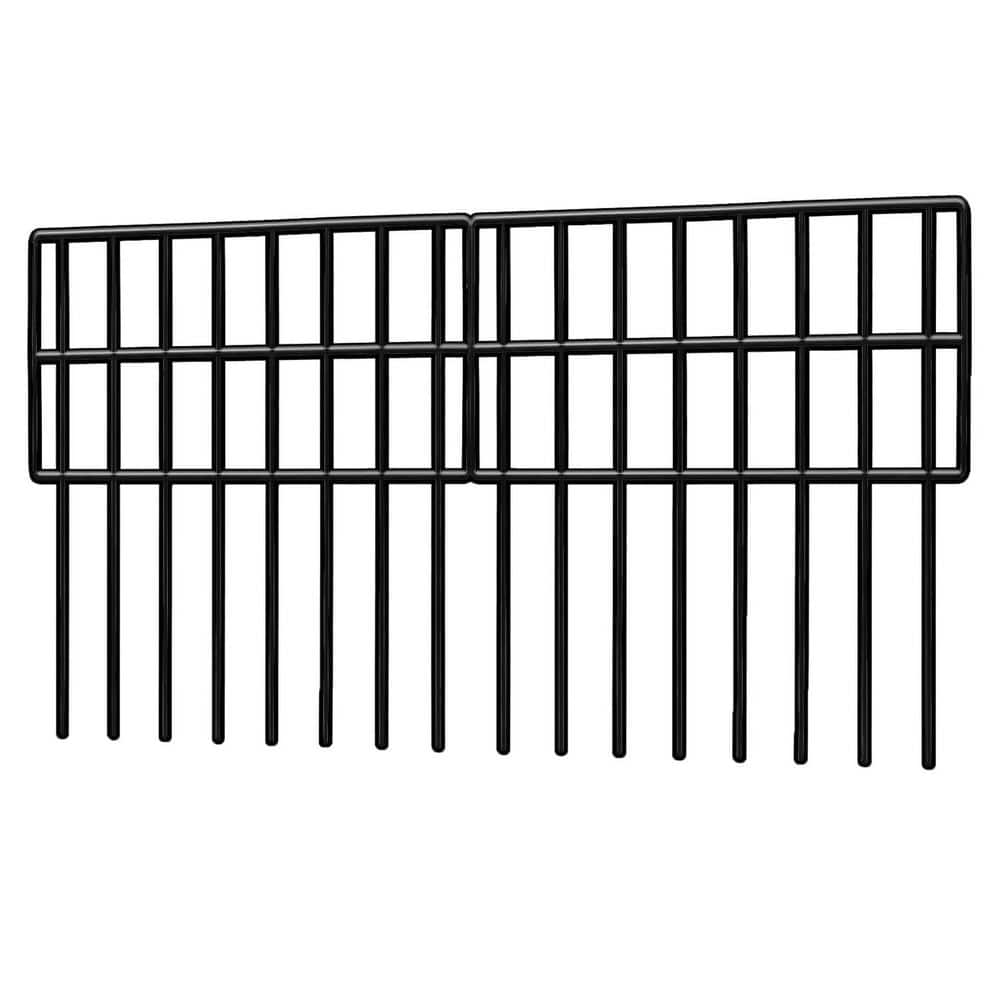 13 in. Black Modern Steel Animal Barrier Garden Fence 21 Pack No Dig Panels for Yard and Garden Protection - Hercitys