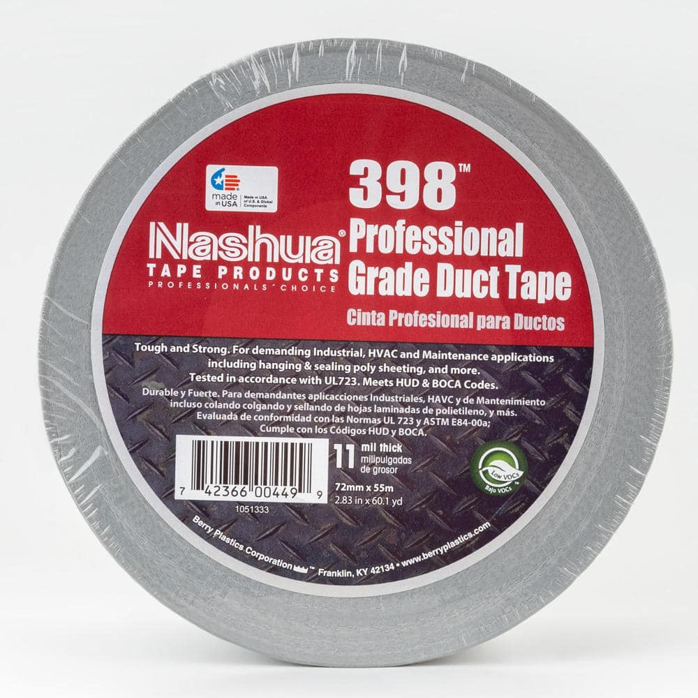 2.83 in. x 60.1 yds. 398 All-Weather Silver HVAC Duct Tape - Hercitys