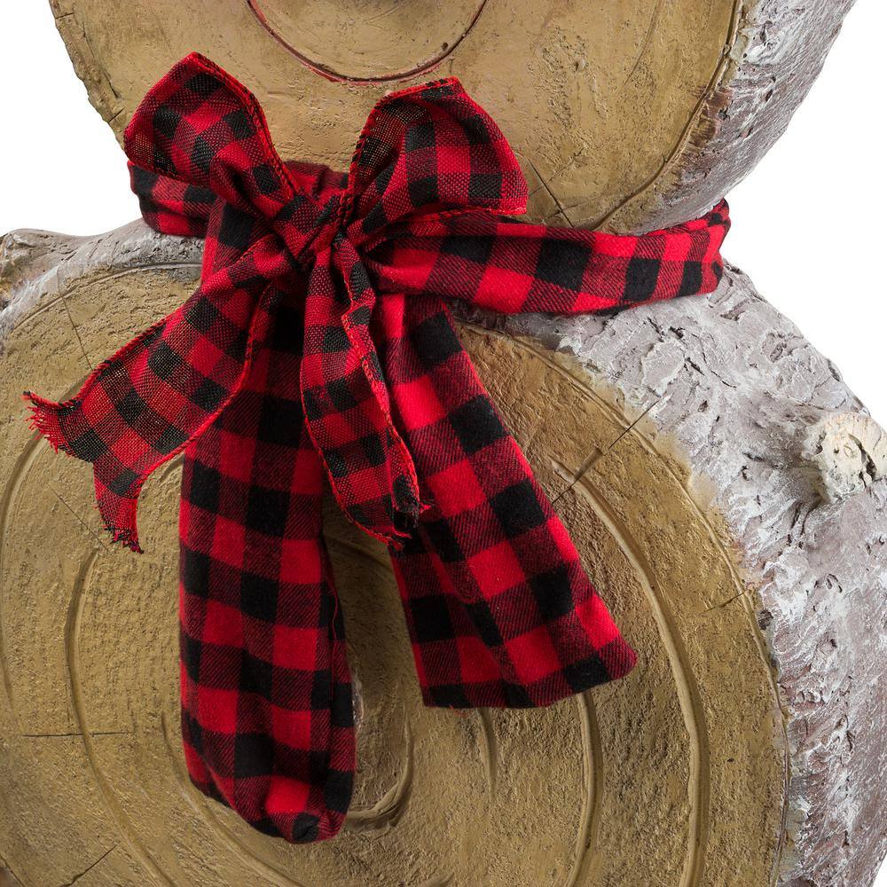 46 in. Tall Extra Large Christmas Snowman Statue with Wood Texture - Hercitys
