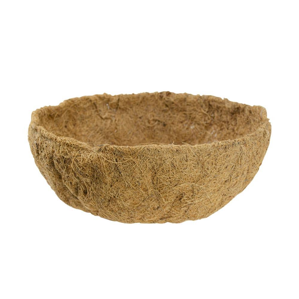 14 in. Painted Steel Filigree Hanging Basket with Coco Liner - Hercitys