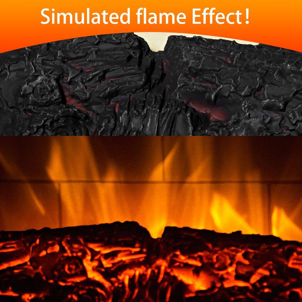 14 in. Freestanding Electric Fireplace in Black - Hercitys