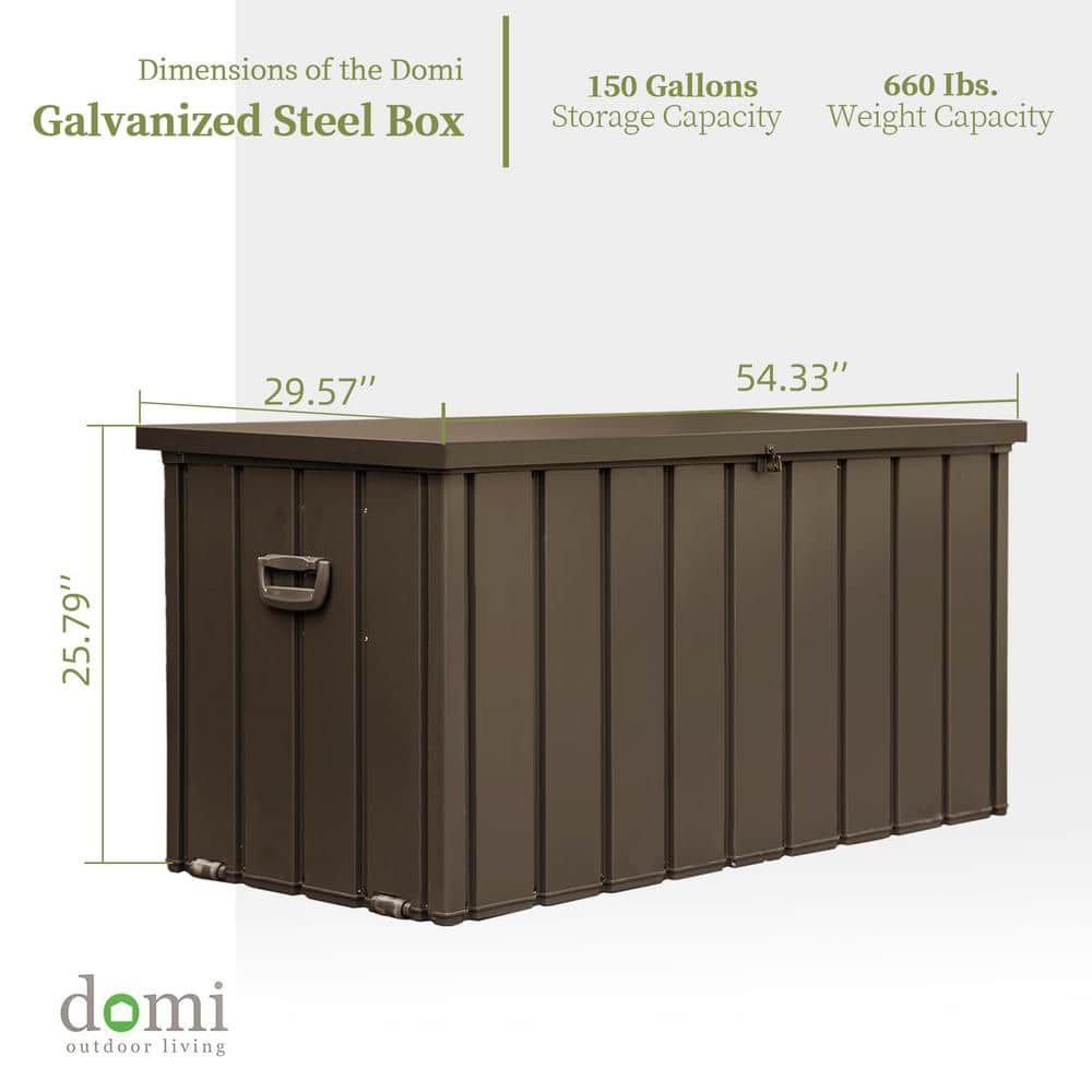 150 Gal. Dark Brown Galvanized Steel Deck Box - Hercitys
