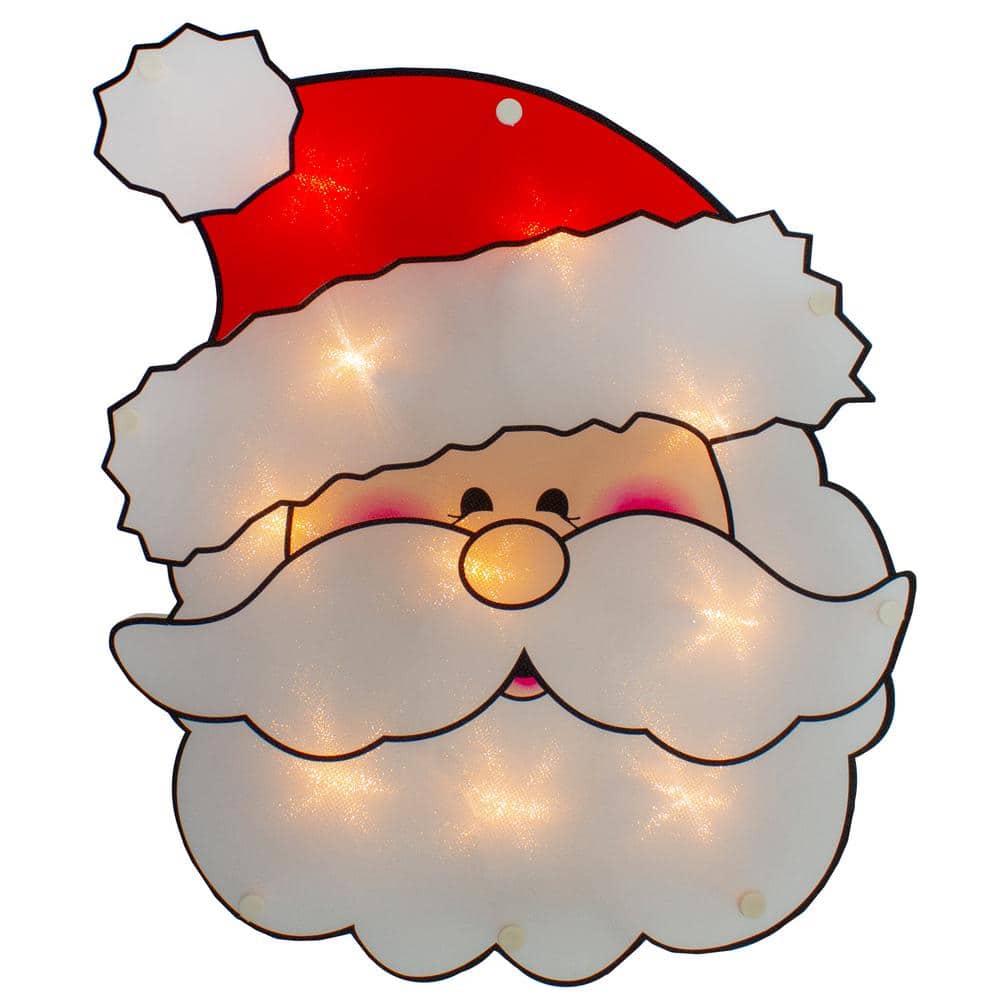 12 in. Lighted Santa Claus Christmas Window Silhouette - Hercitys
