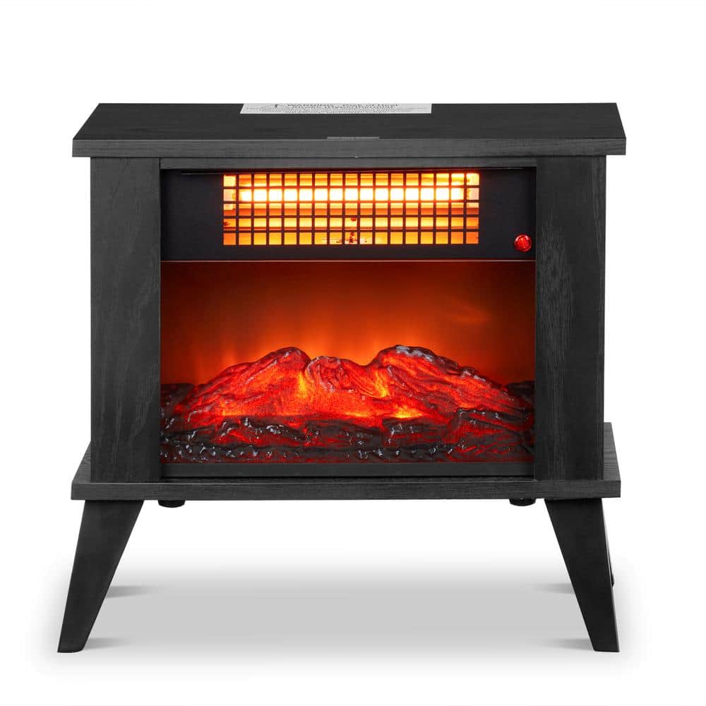 15 in. Freestanding Electric Fireplace Stove in Black - Hercitys