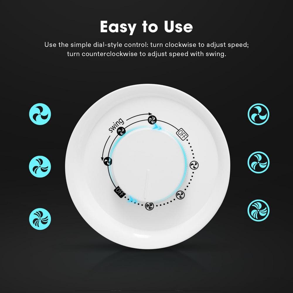 13 in. 3 Fan Speeds 4.45 in Fan Diameter Tower Fan in White with 70° Oscillation - Hercitys