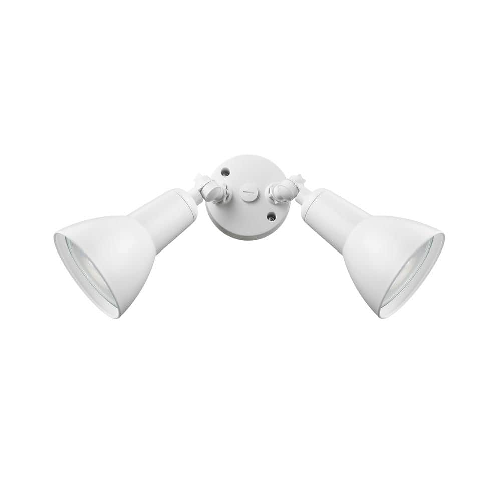 3000 Lumen Low Voltage Matte White Hardwired Outdoor Security Flood Light with Adjustable Lamp Head (1-Pack) - Hercitys