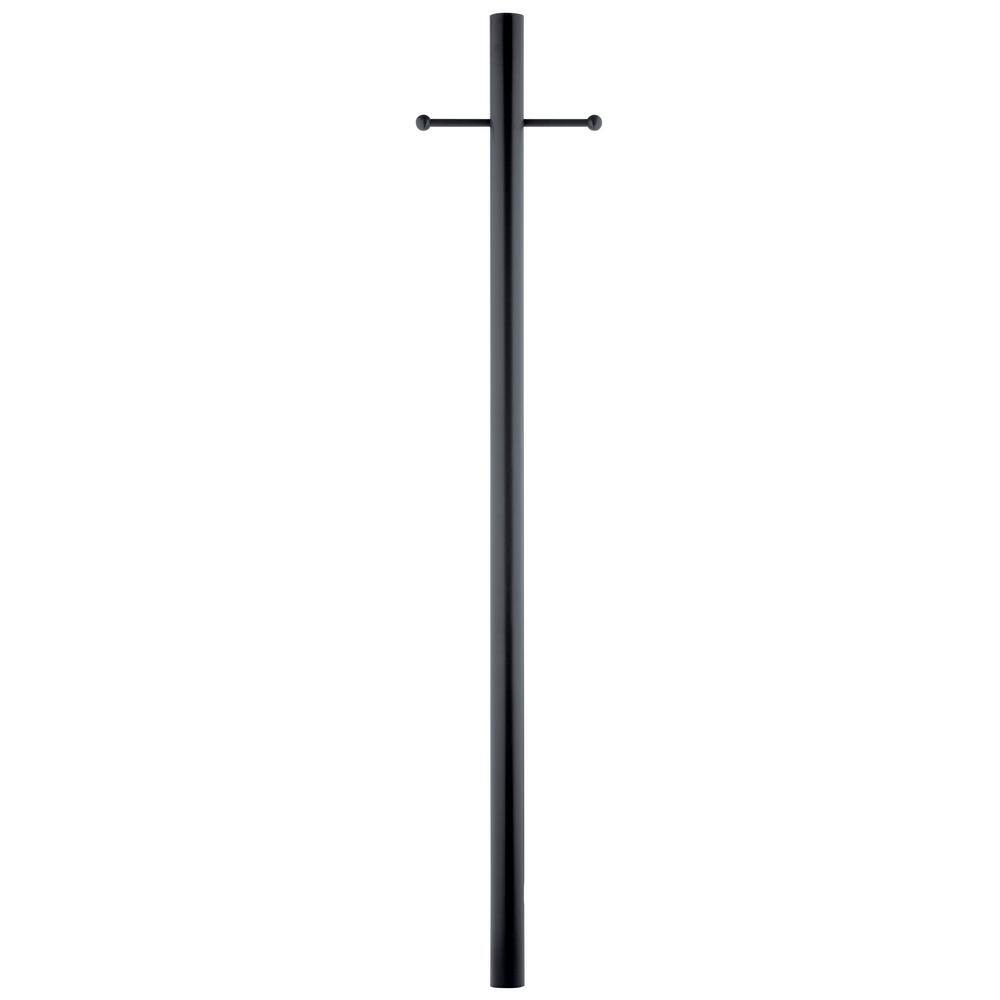 3 in. x 84 in. Black Direct Burial Ladder Rest Outdoor Lamp Post (1-Pack) - Hercitys