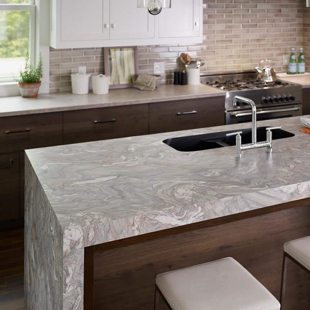 5 ft. x 12 ft. Laminate Sheet in 180fx Neapolitan Stone with SatinTouch Finish - Hercitys