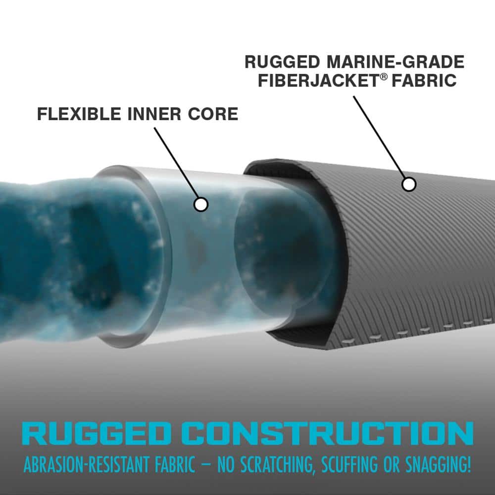 5/8 in. Dia x 25 ft. Ultra Flexible Kink Free Fiberjacket Garden Hose, Metal Fittings - Hercitys