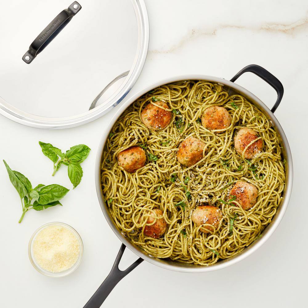 5-Ply Clad 5-qt. Stainless Steel Induction Sautee Pan with Lid - Hercitys