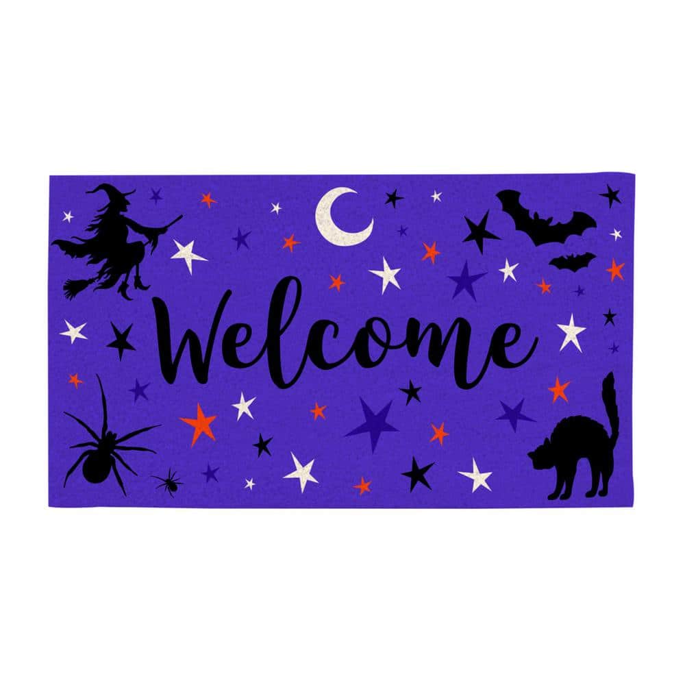 16 in. x 28 in. PVC Halloween Witchy Welcome Door Mat - Hercitys