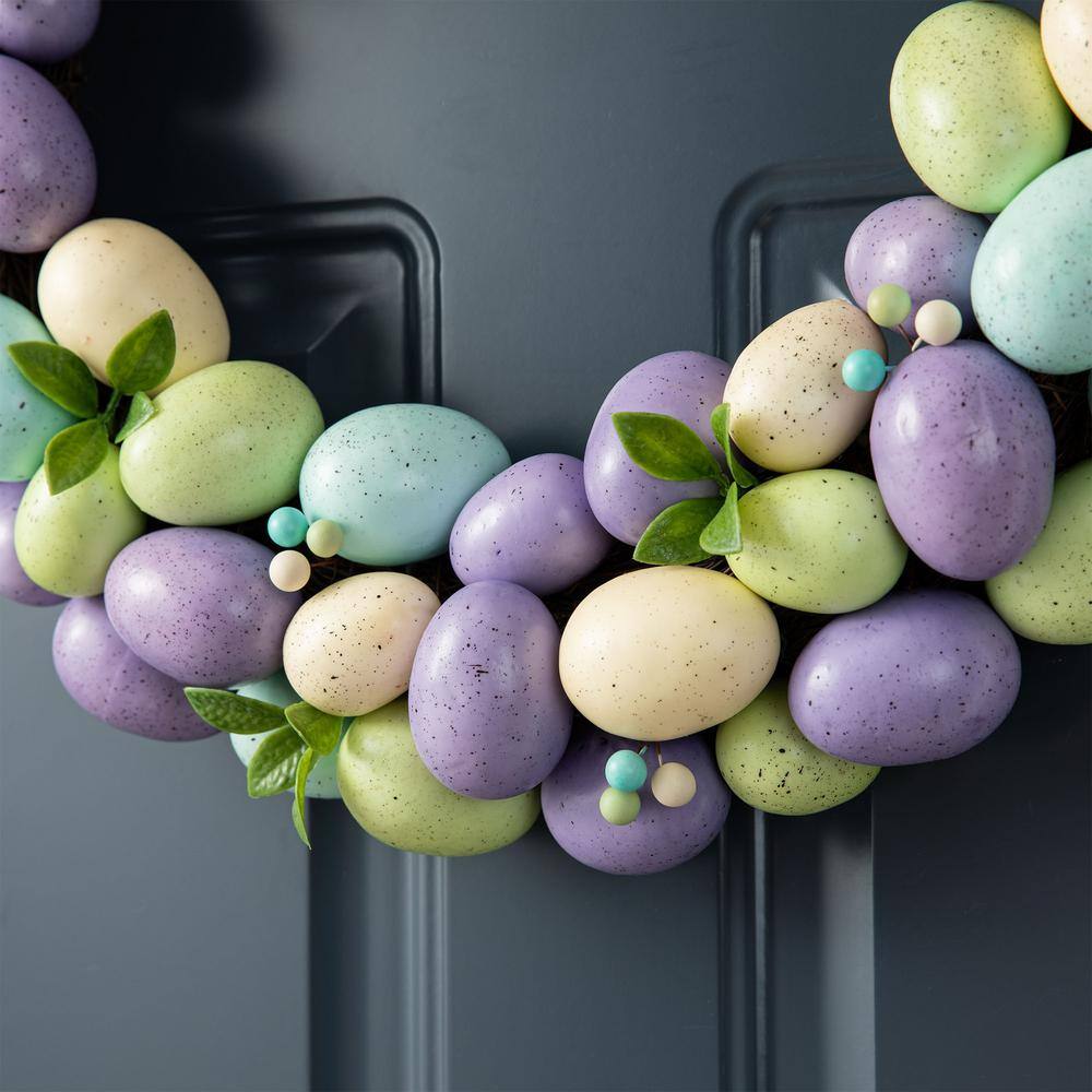 18 in. D Easter Purple Hue Eggs Wreath - Hercitys