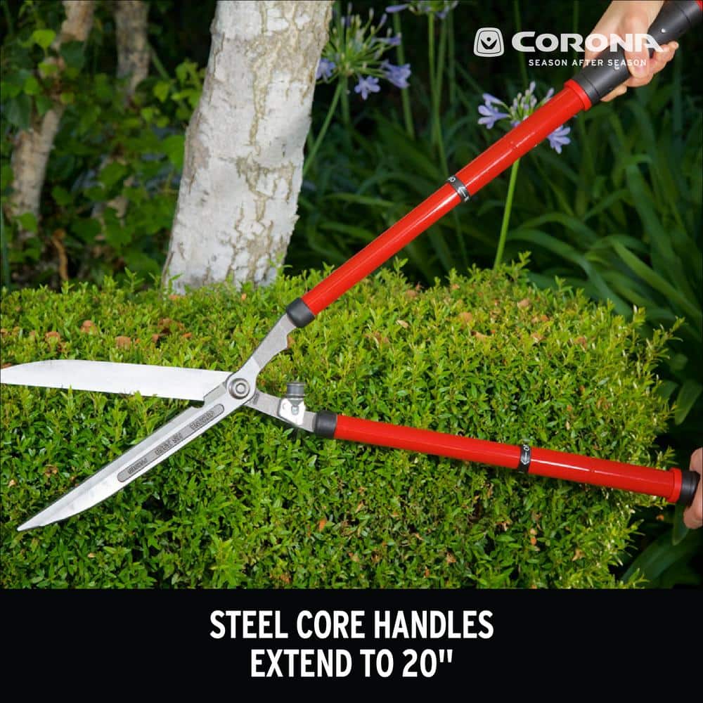 10 in. Forged Steel Blade with Lightweight Steel Handles Extendable Hedge Shears - Hercitys