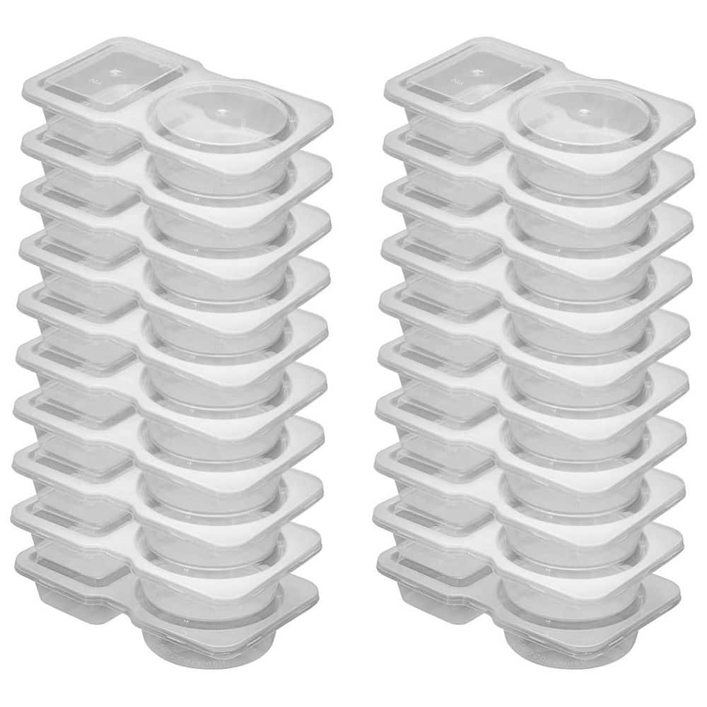 20-Set Reusable 2-Compartment Dipping Containers with Lid for Portion Control and Outdoor Takeaway Sauce Food Storage - Hercitys
