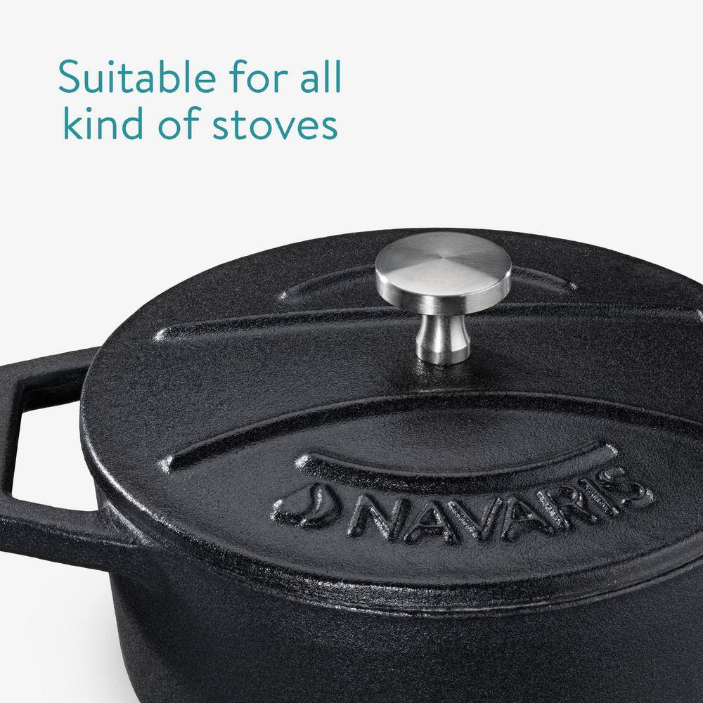 4-Piece Cast Iron Round Cocottes Dutch Oven Dishes Set Enamel Coat Grey Matte/White Matte/Black Matte - Hercitys