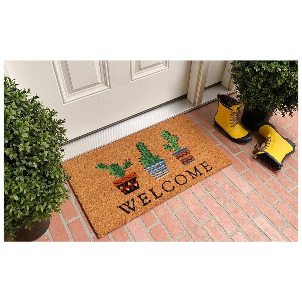 17 in. x 29 in. Cactus Welcome Door Mat - Hercitys