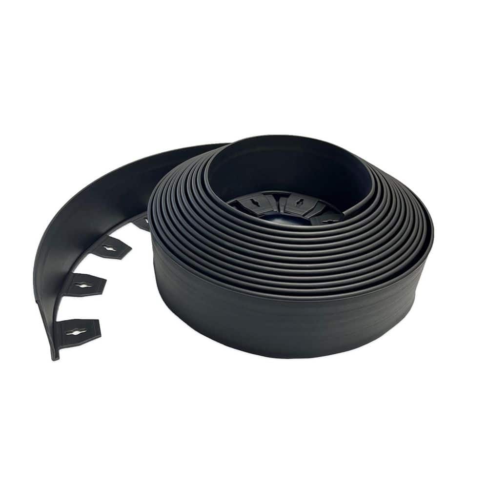40 ft. L x 2.5 in. W x 4 in. H High Wall Black Plastic No-Dig Landscape Edging - Hercitys