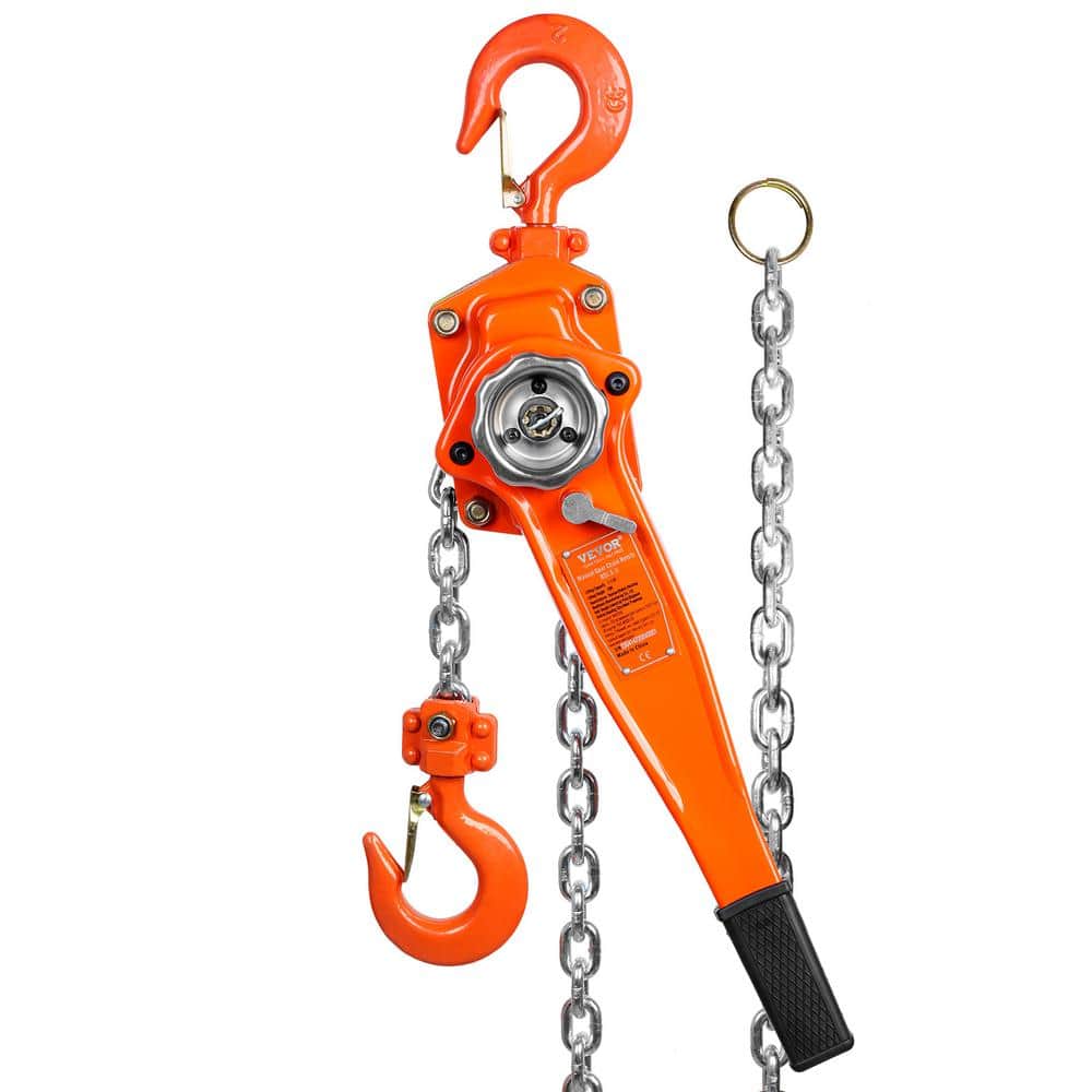 1-1/2 Ton Manual Lever Chain Hoist 20 ft. Lever Hoist with Weston Double-Pawl Brake for Garage, Factory, Dock - Hercitys