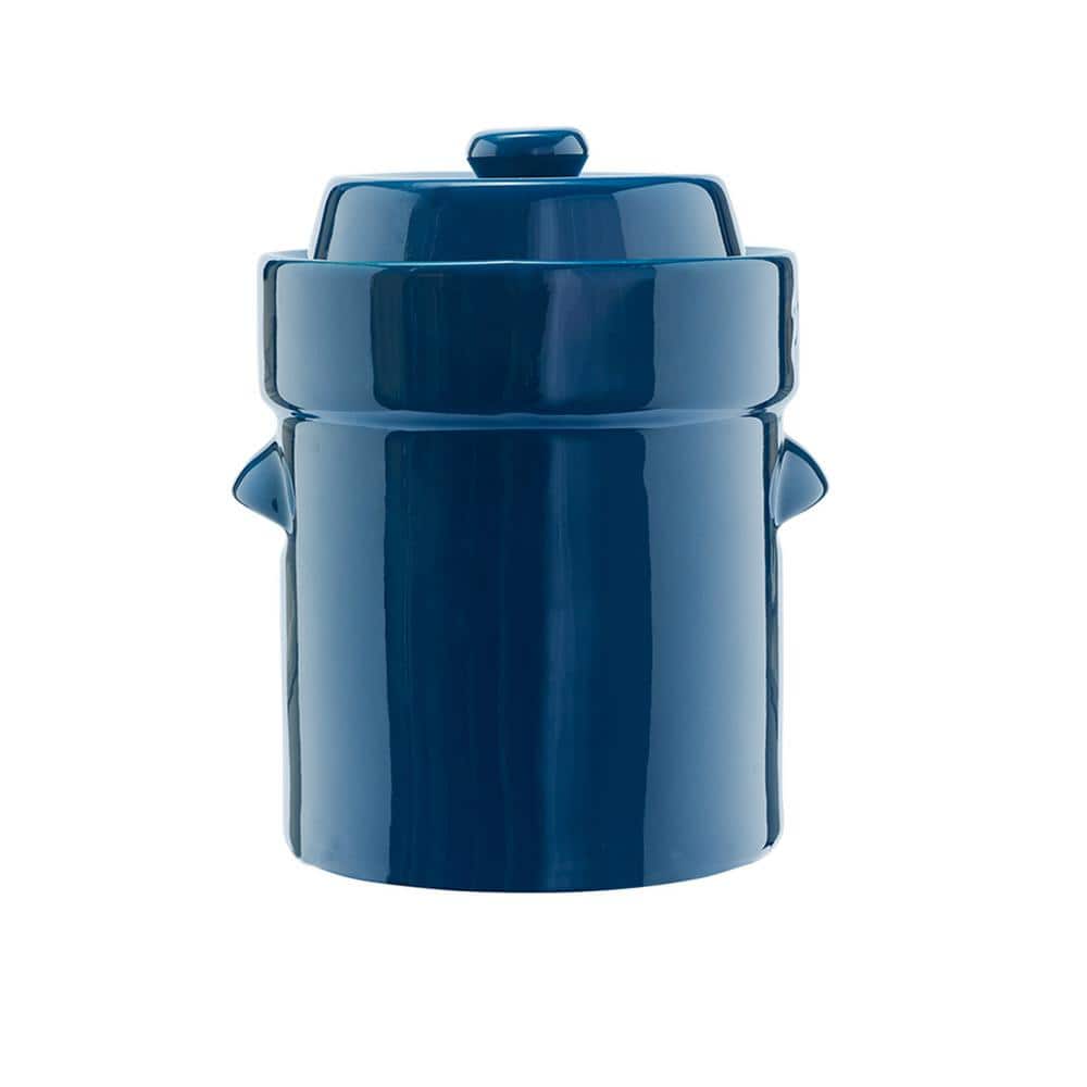 2L Blue Traditional Water-Seal Fermentation Crock Set - Hercitys