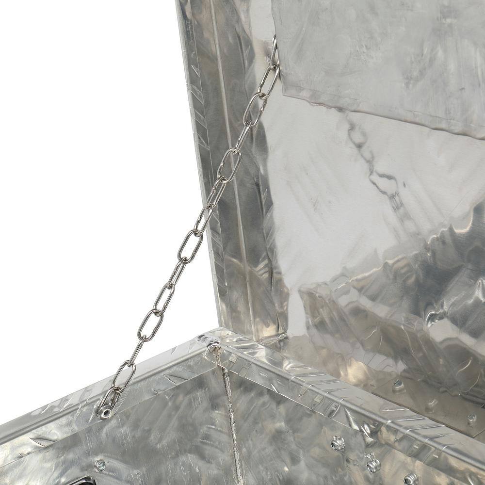 49 in. Silver Diamond Plate Aluminum Underbody Truck Tool Box with Keys - Hercitys