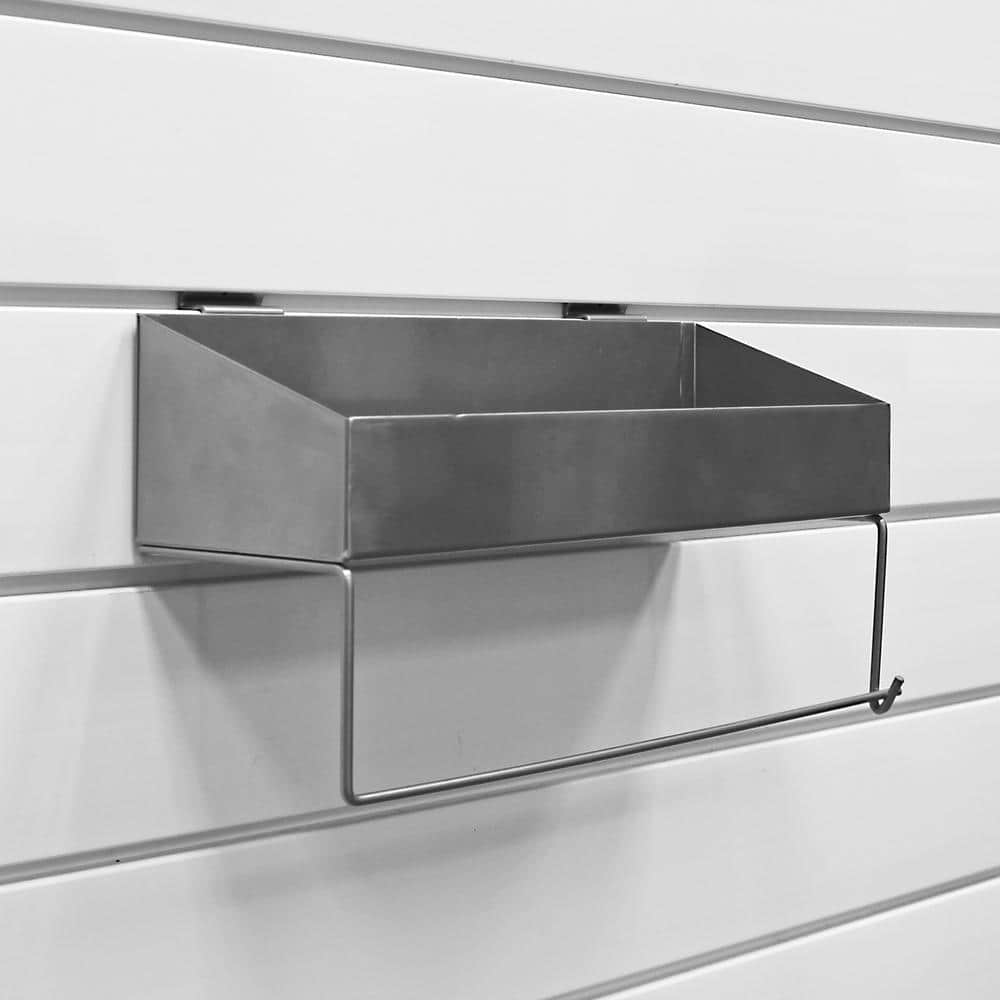 16.5 in. H x 5.5 in. W x 10 in. D Slatwall Shelf and Paper Towel Holder - Hercitys
