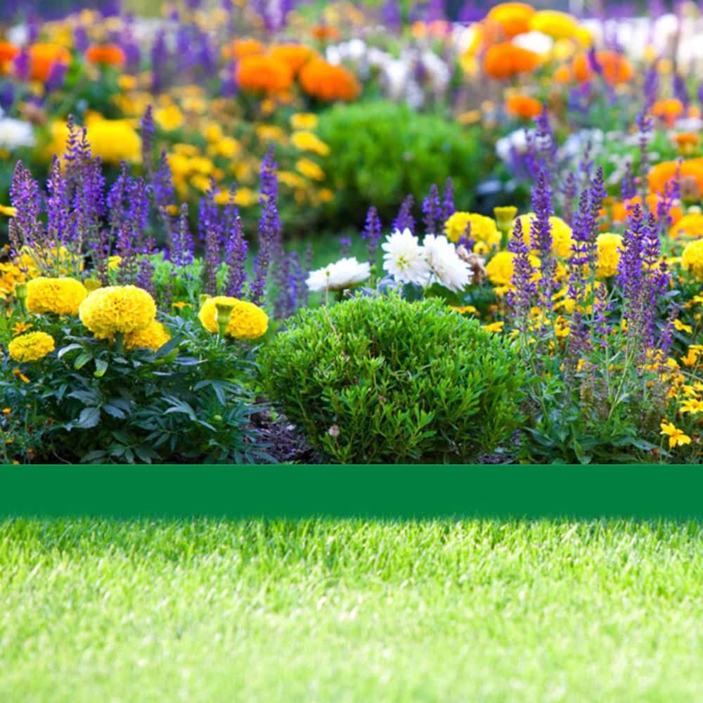 42 in. x 0.2 in. x 5 in. Green Metal Edging for Landscaping, Edging for Durable and Waterproof Garden Borders 2-Pack - Hercitys