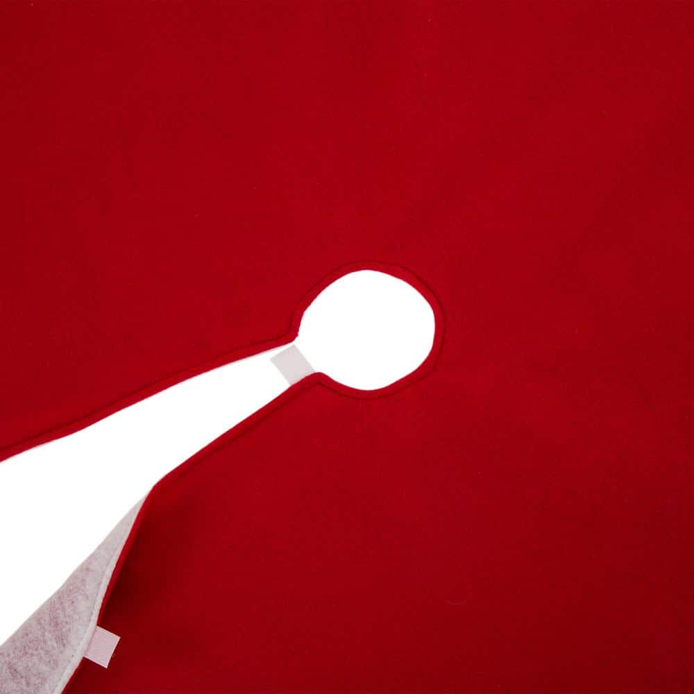 48 in. D Fabric Christmas Tree Skirt in Pompom - Hercitys