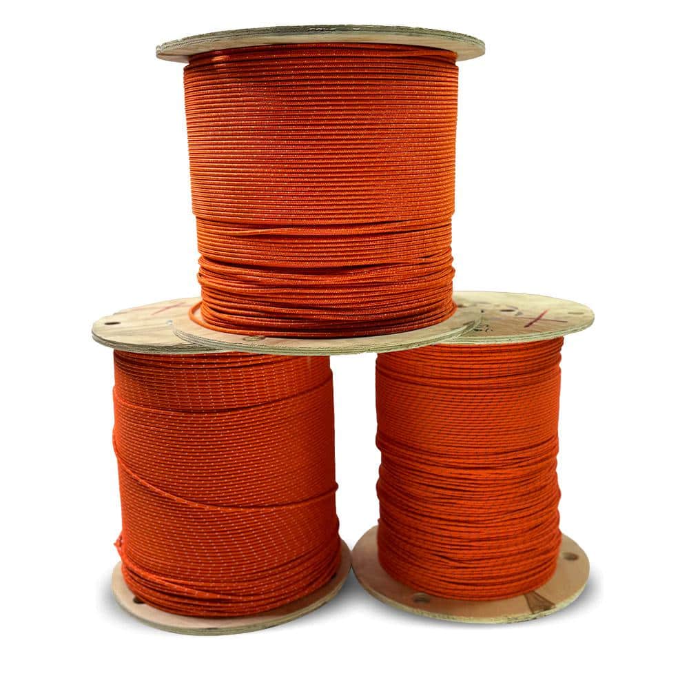 #4.5 (9/64 in. ) x 100 ft. Braided Starter Cord-Orange with White Tracer Polyester Non-Wire Rope - Hercitys