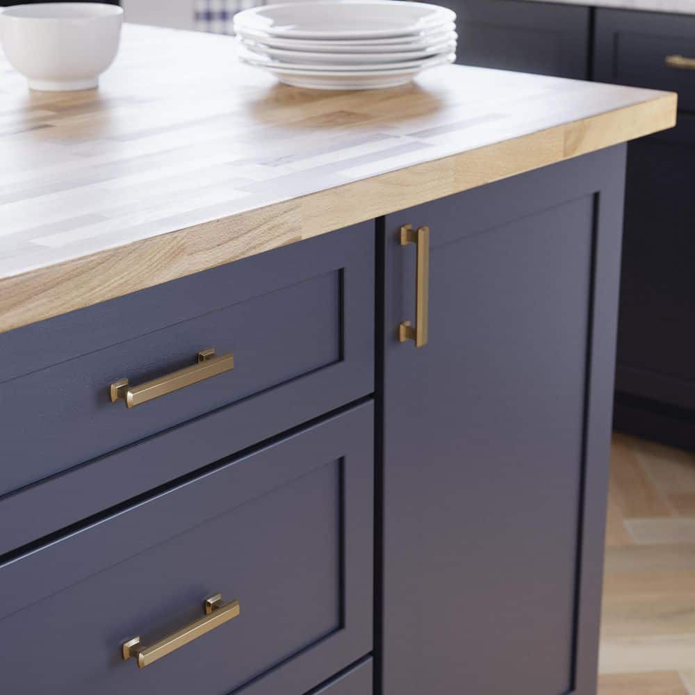 (10-Pack) Chamfered Slim Bar 3-3/4 in. (96 mm) Classic Champagne Bronze Cabinet Handle Drawer Bar Pulls - Hercitys