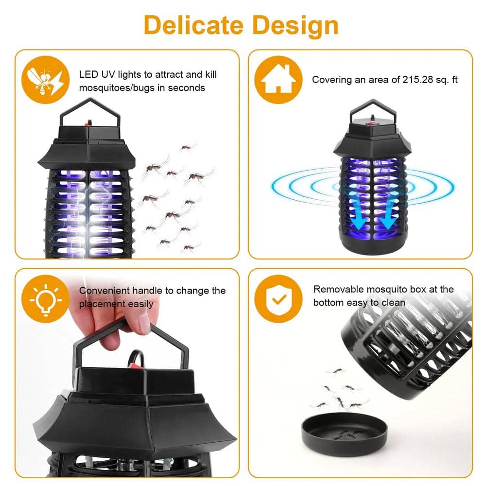 110-Volt Bug Zapper Electric UV LED Blue Light Effective Mosquito Killer Lamp Insect Killer Light Pest Fly Trap Catcher - Hercitys