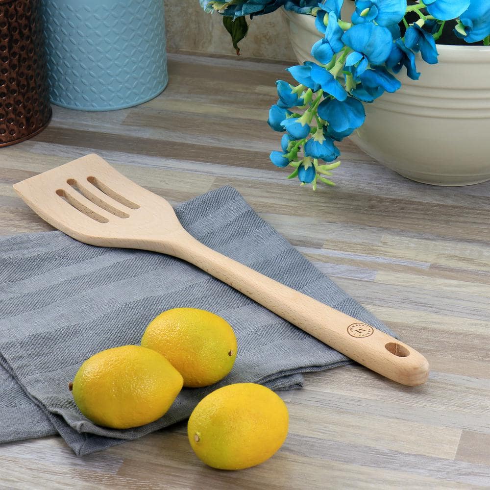 14 Inch Beech Wood Slotted Turner - Hercitys