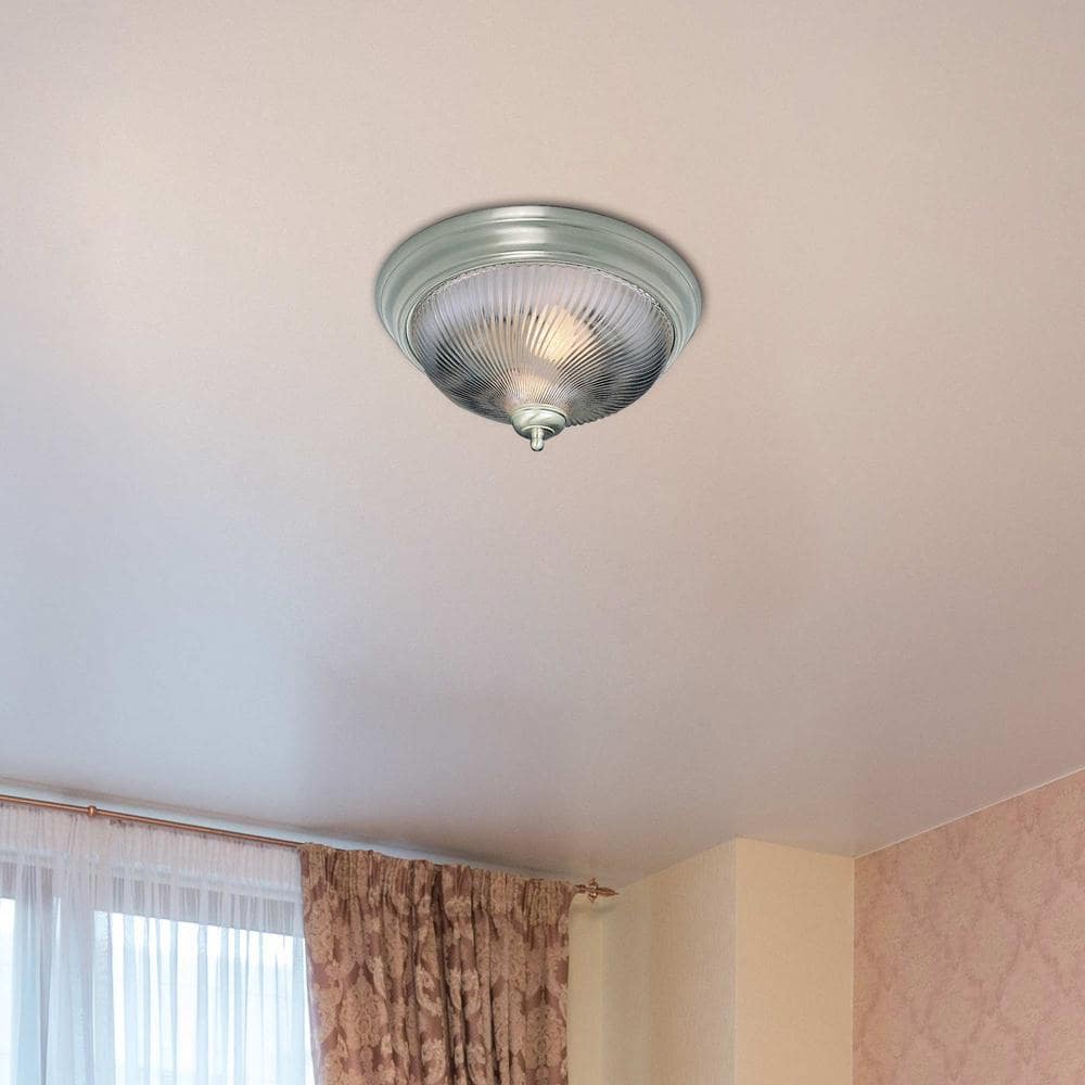 2-Light Brushed Nickel Flush Mount - Hercitys