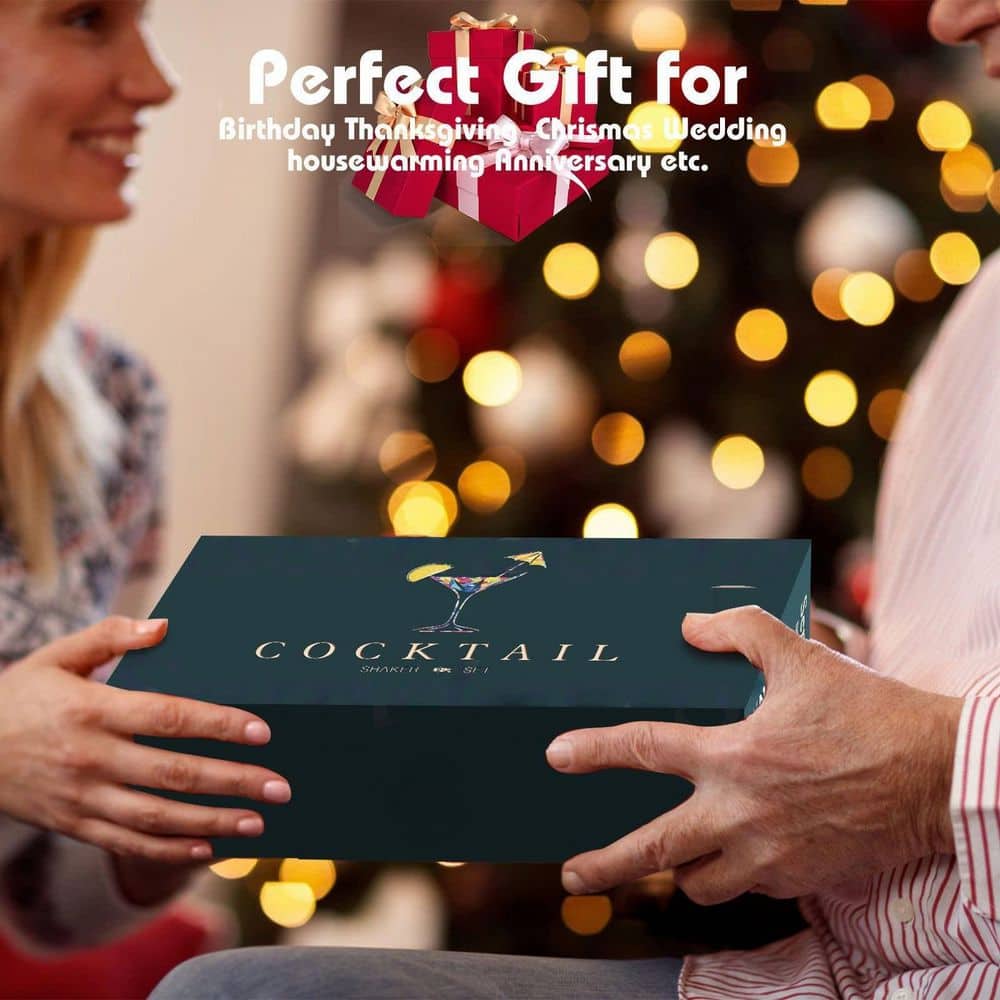 26-Piece Silver Stainless Steel Bar Tool Set, Cocktail Shaker Jigger Mudller Utility Cup Included - Hercitys