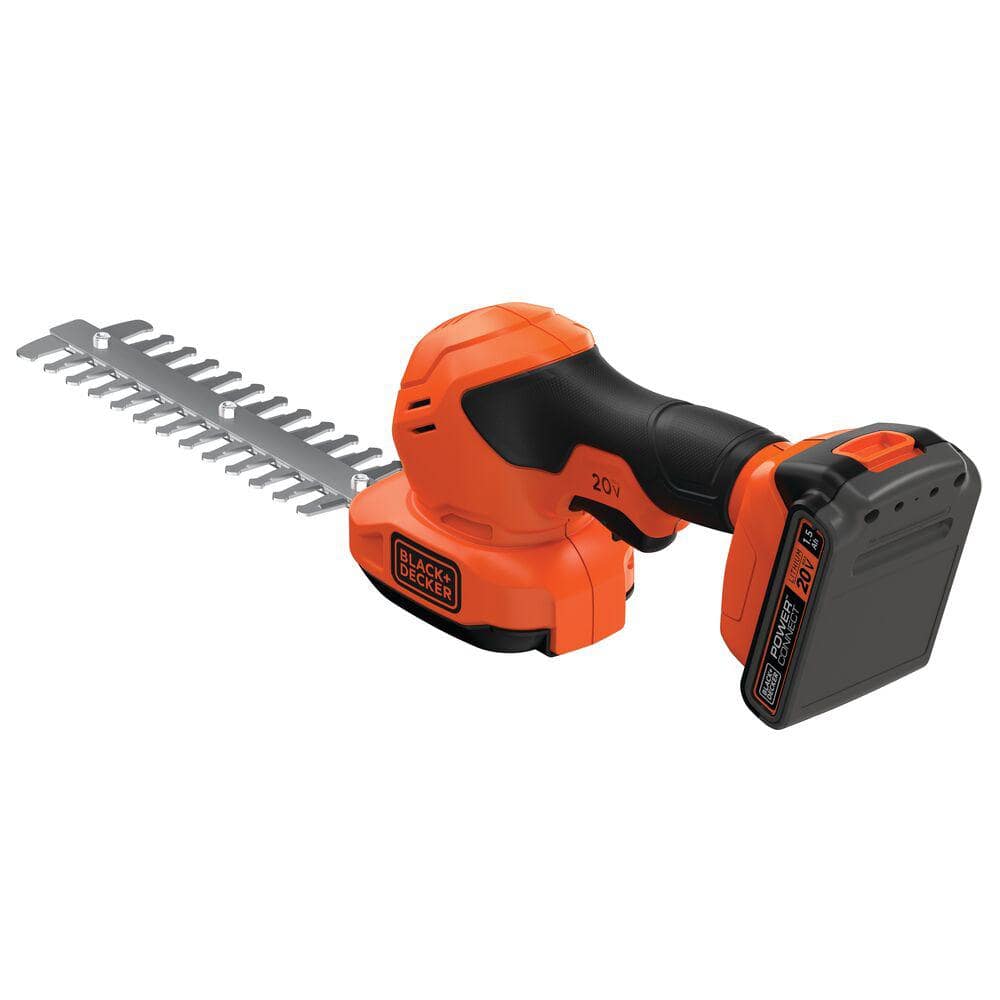 20V MAX 8 in. Hedge Trimmer with Interchangable 8 in. Shear Blade Kit with (1) 1.5 Ah Battery and Charger - Hercitys