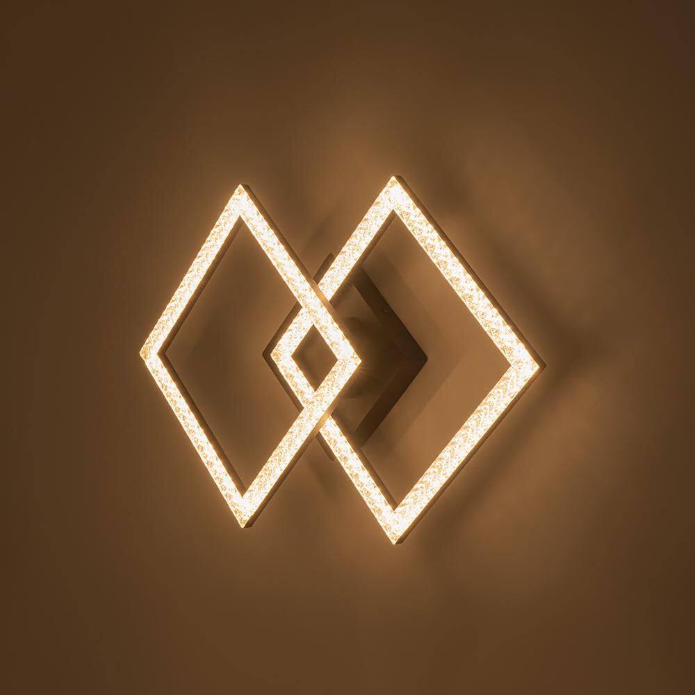 14.17 in. 2-Light Matte black LED Semi-Flush Mount, Modern Crystal Flush Mount Ceiling Light Fixture Squares Chandelier - Hercitys