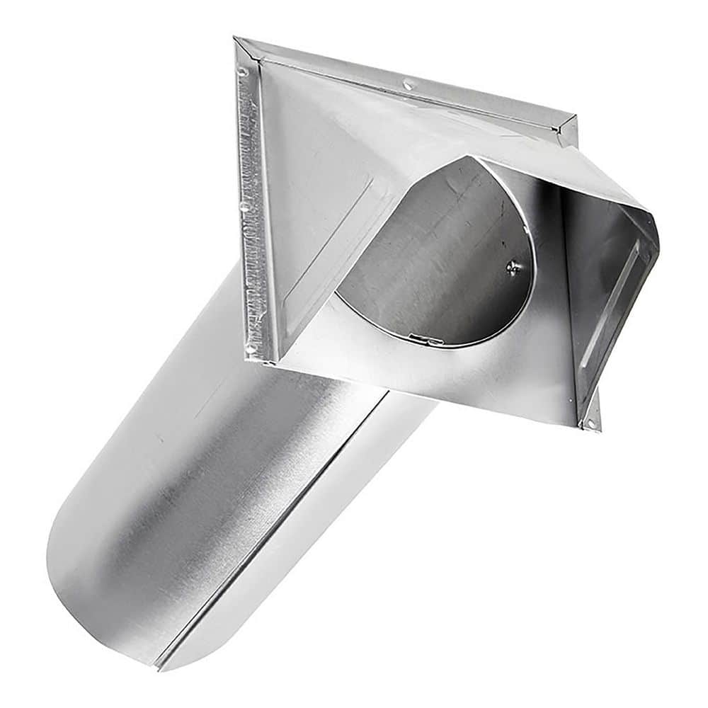 4 in. 26-Gauge Aluminum Wall Exhaust Hood Dryer Vent with Damper and 11 in. Pipe, 344 - Hercitys