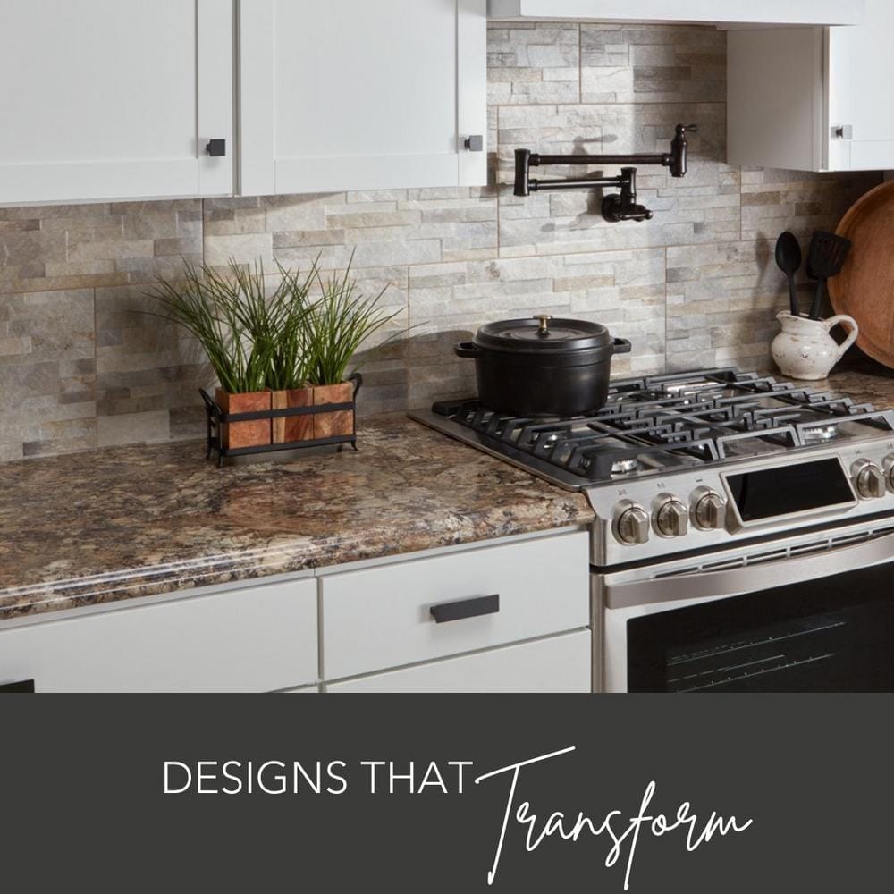 4 ft. Straight Laminate Countertop All-Inclusive Kit in Winter Carnival with Full Wrap Ogee Edge and Loose Backsplash - Hercitys