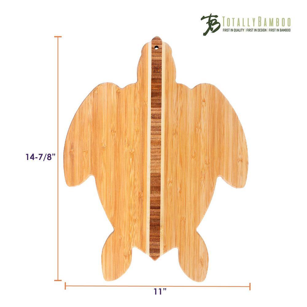 1-Piece Natural Wood Bamboo Cutting Board and Charcuterie, Turtle Shaped Cutting Board Great for Wall Display - Hercitys