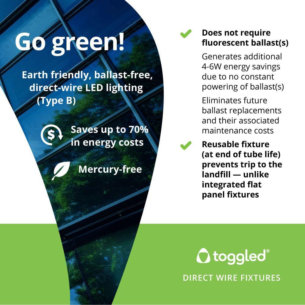 4 ft. 32-Watt Full Spectrum LED Grow Light Fixture (2 Tubes Included) - Hercitys