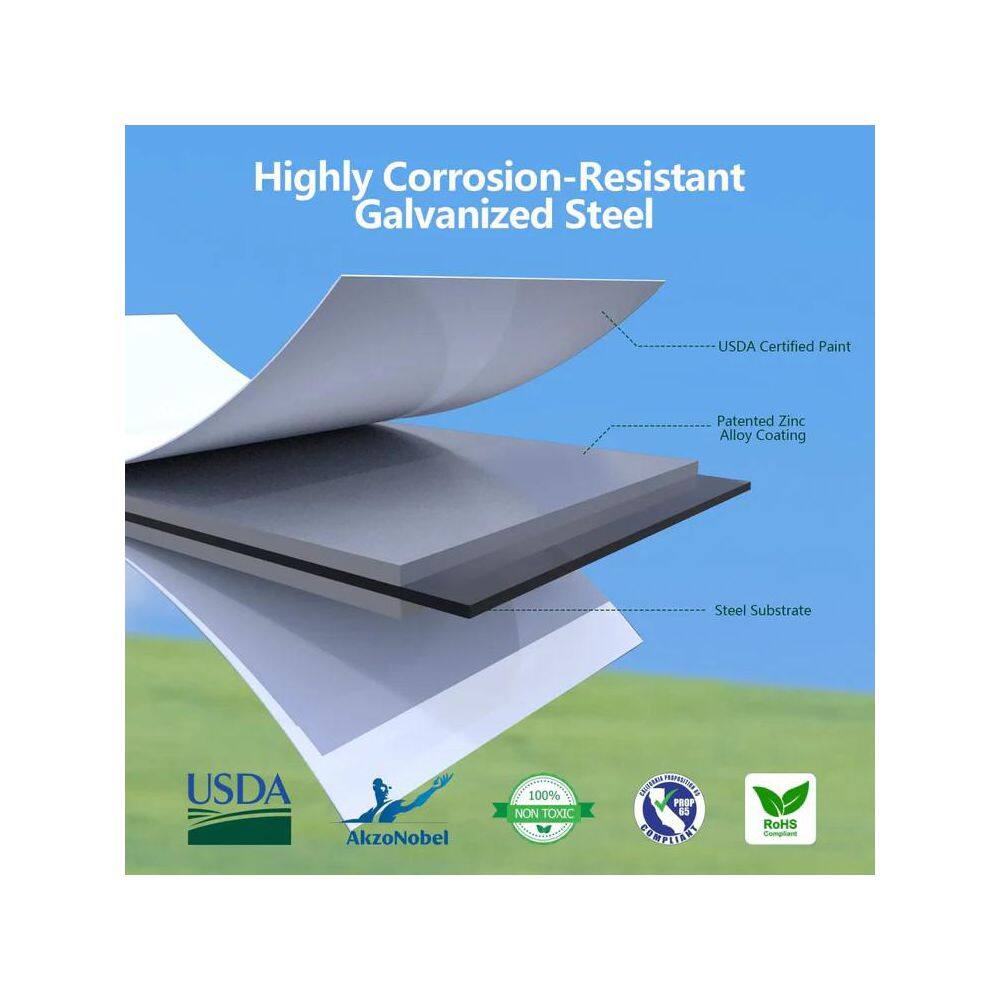 4 x 2 x 1 ft. Light Grey Metal Oval Raised Garden Beds (2-Pack) - Hercitys