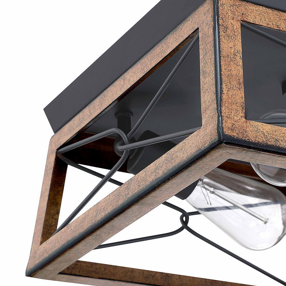 12 in. 2-Lights Bronze Ceiling Smart Flush Mount (1-Pack) - Hercitys