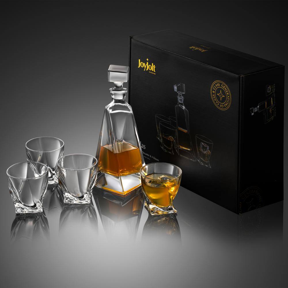 22 oz. Atlas Crystal Whiskey Decanter with 10 oz. Whiskey Glasses - Hercitys