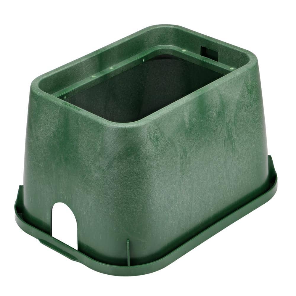 14 in. X 19 in. Rectangular Standard Series Valve Box & Cover, 12 in. Height, Green Box, Green ICV Cover - Hercitys